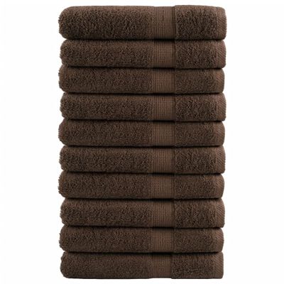 vidaXL Prémiové uteráky SOLUND 10 ks hnedé 100x200 cm 600 g/m2