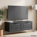 vidaXL Nástenná TV skrinka Čierna 98 x 31 x 30 cm Kompozitné drevo