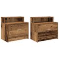 vidaXL Nočné skrinky so zásuvkou 2 ks staré drevo 51x31x47 cm
