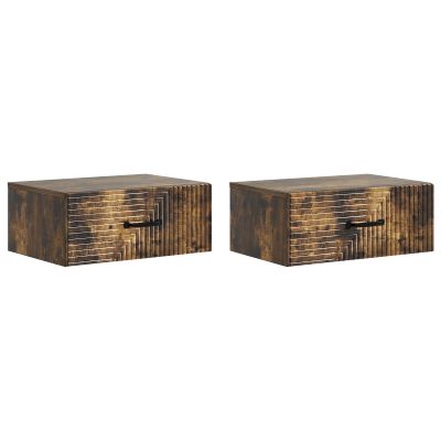vidaXL Nástenná nočná skrinka 2 pcs Dymový dub 49 x 34,5 x 20 cm