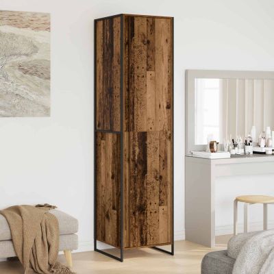 vidaXL Skriňa s dverami Staré drevo 50 x 50 x 200 cm Kompozitné drevo