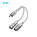 BWOO BZ68 2 v 1 adaptér USB C - 2 x USB C porty sivý