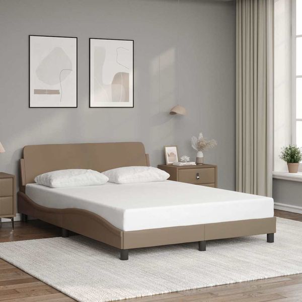 vidaXL Rám postele Dover kapučínový 140x200 cm umelá koža