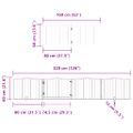 vidaXL Brána pre psa s dverami sklad. 6pan. biela 480cm topoľové drevo