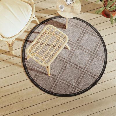 vidaXL Vonkajší koberec ARAKIL hnedý Ø120 cm PP