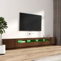 vidaXL 3-dielna súprava TV skriniek s LED hnedý dub spracované drevo