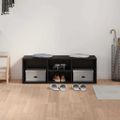vidaXL Lavička na topánky 102 x 35 x 35 cm Kompozitné drevo Čierny dub