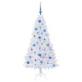vidaXL Umelý vianočný stromček Biela 150 cm PVC a oceľ