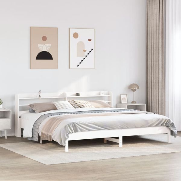 vidaXL Posteľ bez matraca biela 200x200 cm masívna borovica