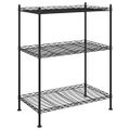 vidaXL Regál s 3 policami 60x35x76 cm čierny 150 kg