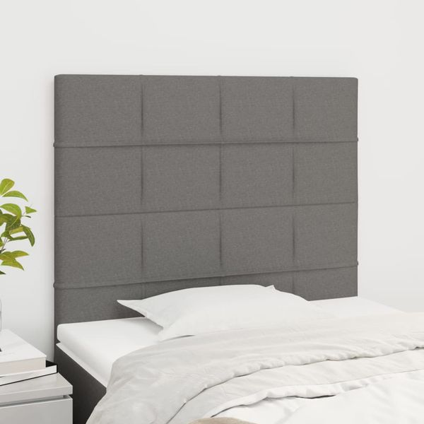 vidaXL Čelo postele tmavosivé 80x5x118/128 cm látkové