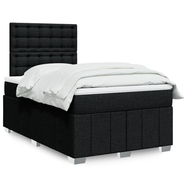 vidaXL Boxspring posteľ s matracom čierna 120x190 cm látka
