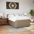 vidaXL Boxspring posteľ s matracom kapučínová 140x190 cm umelá koža