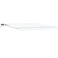 vidaXL Ručný rám markízy s LED Biely 4 × 3 m Polyester s PU povrchom