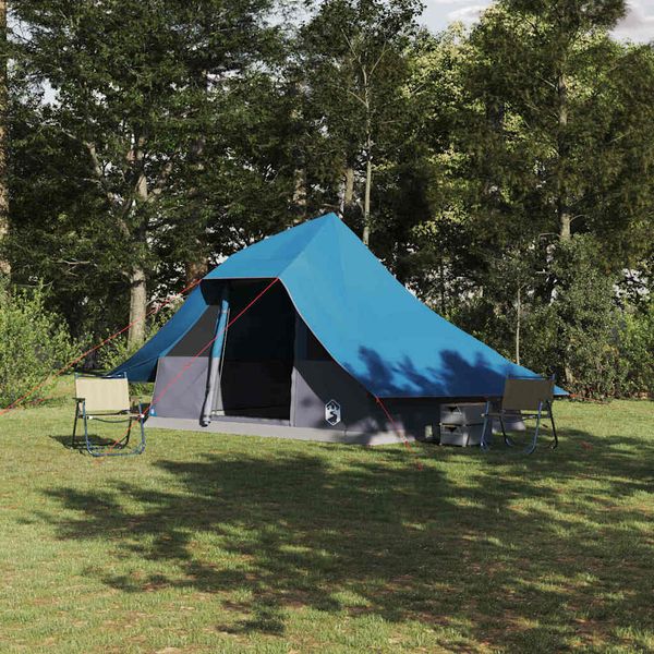vidaXL Tipi stan so strechou s úložiskom Modrá 364 x 281 x 257 cm taft
