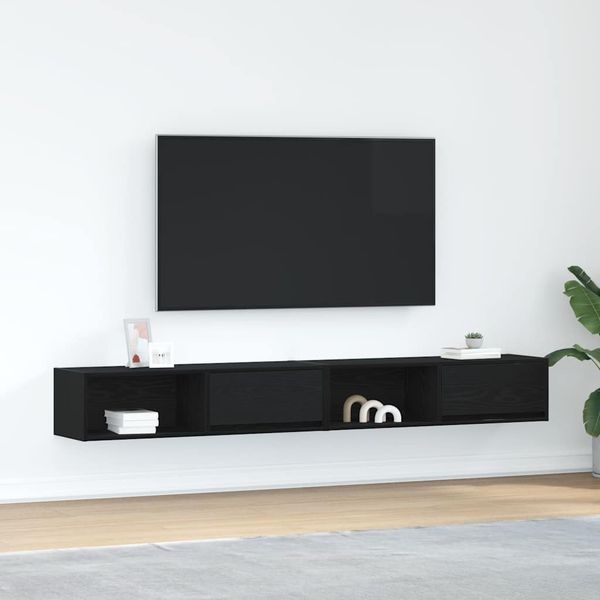 vidaXL TV skrinky 2 ks Dub čierny 100x31x25,5 cm Konštrukčné drevo