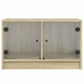 vidaXL TV skrinka so sklenenými dvierkami dub sonoma 68x37x42 cm