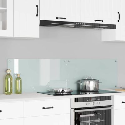 vidaXL Kuchynský obklad 2 pcs Biela 80 x 40 cm tvrdené sklo