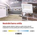 LED reflektor GLARO EMOS ZS2324W s pohybovým čidlom, 20 W, biely, IP54, 2000 lm, neutrálny biely