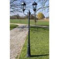vidaXL Stĺpové záhradné svetlo, 2-ramenné 230 cm, zelenočierne, hliník