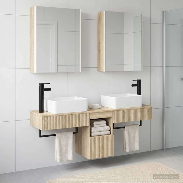 vidaXL Set kabinetov do kúpeľne 5 pcs Dub sonoma 53 x 15,5 x 70 cm