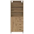 vidaXL Highboard 2 ks Remeselný dub 69,5 x 32,5 x 180 cm