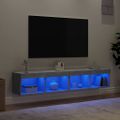 vidaXL TV skrinky s LED svetlami 2 ks betónovo sivé 80x30x30 cm