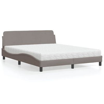 vidaXL Posteľ s matracom Dover sivohnedá 160x200 cm látka