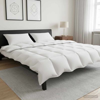 vidaXL Sada prikrývok s vankúšom Biela 200 x 200 cm Polyester, bambus