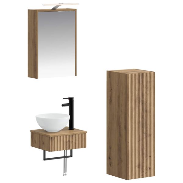 vidaXL Set kabinetov do kúpeľne 4 pcs Dub artisan 43 x 16 x 62,5 cm