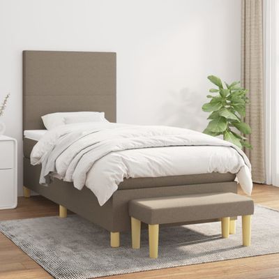 vidaXL Boxspring posteľ s matracom sivohnedý 100x200 cm látka