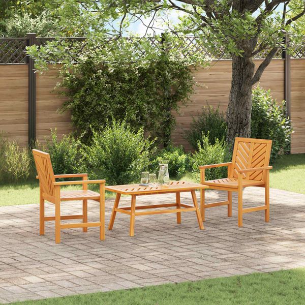 vidaXL Záhradný lounge set 3 pcs Hnedá Pevné akáciové drevo