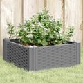 vidaXL Záhradný kvetináč s kolíkmi bledosivý 42,5x42,5x28,5 cm PP