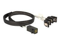 Kabel SATA/SAS - SAS 6Gbit/s - 4 linky - 4 x Mini SAS HD (SFF-8643) (M) do SATA (F) - 50 cm - opatřený západkou