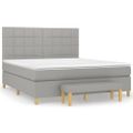 vidaXL Boxspring posteľ s matracom svetlosivá 100x200 cm látka