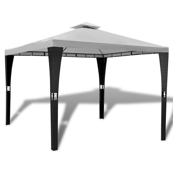 vidaXL Altánok so strechou 3x3 m, krémovo biely