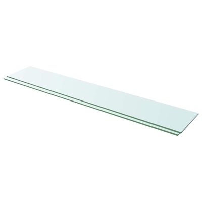 vidaXL Poličky 2 ks panel z priehľadného skla 110x20 cm