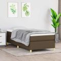 vidaXL Posteľný rám s boxspringom tmavohnedá 100x200 cm látka