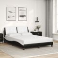 vidaXL Rám postele bez matraca Zadar čierno-biela 140x190 cm umelá koža