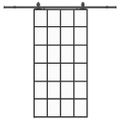 vidaXL Posuvné dvere s kovaním čierne 102x205 cm ESG sklo