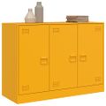 vidaXL Komoda horčicovožltá 67x39x73 cm oceľ