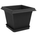 vidaXL Kvetináče 6 ks Čierna Plast