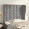 vidaXL Čelo postele so záhybmi bledosivé 93x23x118/128 cm zamat