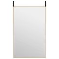 vidaXL Zrkadlo na dvere zlaté 50x80 cm sklo a hliník
