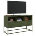 vidaXL TV skrinka olivovozelená 100,5x39x60,5 cm oceľ