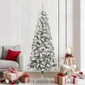 vidaXL Umelý Sklápací Vianočný Stromček 300 LED Zelená a biela 210 cm