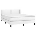 vidaXL Boxspring posteľ s matracom biely 140x190 cm umelá koža