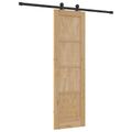 vidaXL Posuvné dvere Prírodná a čierna 61 x 198,5 cm Borovicový masív