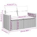 vidaXL Záhradná pohovka s vankúšmi, 2-miestna, čierna, polyratan