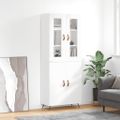 vidaXL Vysoká skrinka lesklá biela 69,5x34x180 cm spracované drevo